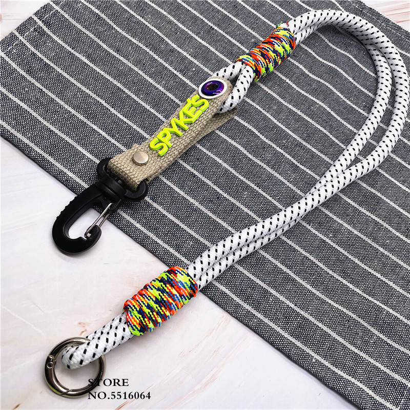 Флуоресцентни цветни каишки за мобилен телефон Ключодържател Ключодържател Плетено въже Подаръци за жени Мъжки аксесоари за чанти Направи си сам Ръчно изработено ръчно въже