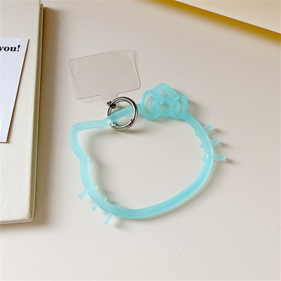 Японски сладък анимационен котарак Висящ пръстен за мобилен телефон Мека силиконова каишка за каишка против изгубване Гривна за iPhone 11 13 Ключодържател