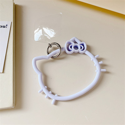 Японски сладък анимационен котарак Висящ пръстен за мобилен телефон Мека силиконова каишка за каишка против изгубване Гривна за iPhone 11 13 Ключодържател