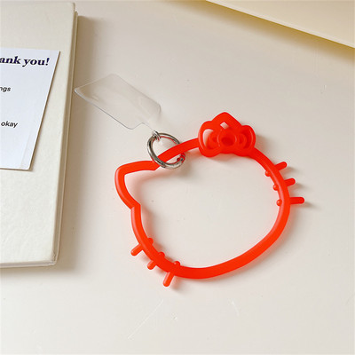 Японски сладък анимационен котарак Висящ пръстен за мобилен телефон Мека силиконова каишка за каишка против изгубване Гривна за iPhone 11 13 Ключодържател