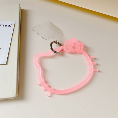 Японски сладък анимационен котарак Висящ пръстен за мобилен телефон Мека силиконова каишка за каишка против изгубване Гривна за iPhone 11 13 Ключодържател