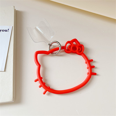 Японски сладък анимационен котарак Висящ пръстен за мобилен телефон Мека силиконова каишка за каишка против изгубване Гривна за iPhone 11 13 Ключодържател