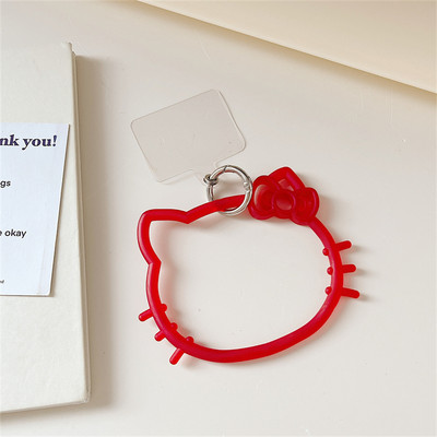 Японски сладък анимационен котарак Висящ пръстен за мобилен телефон Мека силиконова каишка за каишка против изгубване Гривна за iPhone 11 13 Ключодържател