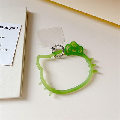 Японски сладък анимационен котарак Висящ пръстен за мобилен телефон Мека силиконова каишка за каишка против изгубване Гривна за iPhone 11 13 Ключодържател