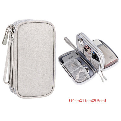 Nešiojamas laikymo krepšys, skirtas Power Bank skaitmeniniam kabelio dėklui ausinių vandeniui atsparus Oksfordo audinio ausinių telefono laikiklio dėklas kelionėms