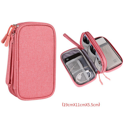 Nešiojamas laikymo krepšys, skirtas Power Bank skaitmeniniam kabelio dėklui ausinių vandeniui atsparus Oksfordo audinio ausinių telefono laikiklio dėklas kelionėms