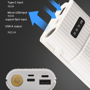 3-портов вход Направи си сам USB Power Bank Kit Box Case 18650 20700 21700 Зарядно устройство за батерии с LED фенерче за мобилен телефон таблет