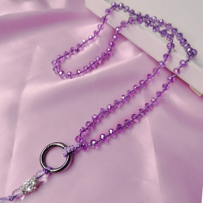 Mobiiltelefoni kaelapael rippuv kaela riputuskett Ripats Kristallhelmed käsitsi valmistatud Kaotsiminekuvastane köis iPhone`i rihma jaoks Eemaldatav