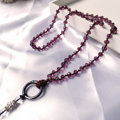 Mobiiltelefoni kaelapael rippuv kaela riputuskett Ripats Kristallhelmed käsitsi valmistatud Kaotsiminekuvastane köis iPhone`i rihma jaoks Eemaldatav