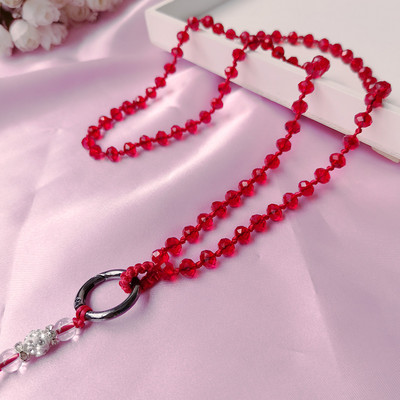 Mobiiltelefoni kaelapael rippuv kaela riputuskett Ripats Kristallhelmed käsitsi valmistatud Kaotsiminekuvastane köis iPhone`i rihma jaoks Eemaldatav