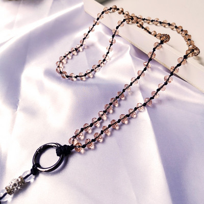 Mobiiltelefoni kaelapael rippuv kaela riputuskett Ripats Kristallhelmed käsitsi valmistatud Kaotsiminekuvastane köis iPhone`i rihma jaoks Eemaldatav