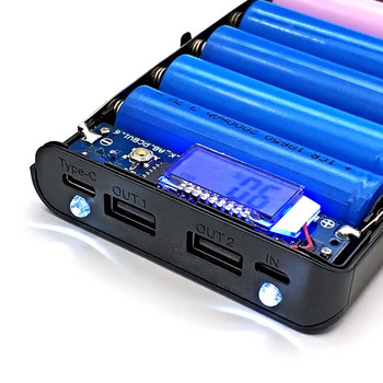 DIY Power Bank 18650 Battery Case Power Bank Κουτί αποθήκευσης μπαταρίας Powerbank Box Charger Shell Case 8*18650 Micro Type-c Interface