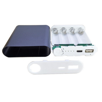Метален тип C вход Направи си сам 5V 2A USB изход Power Bank Kit Кутия Кутия 4x 18650 зарядно устройство за батерии за мобилен мобилен телефон таблет H3CA