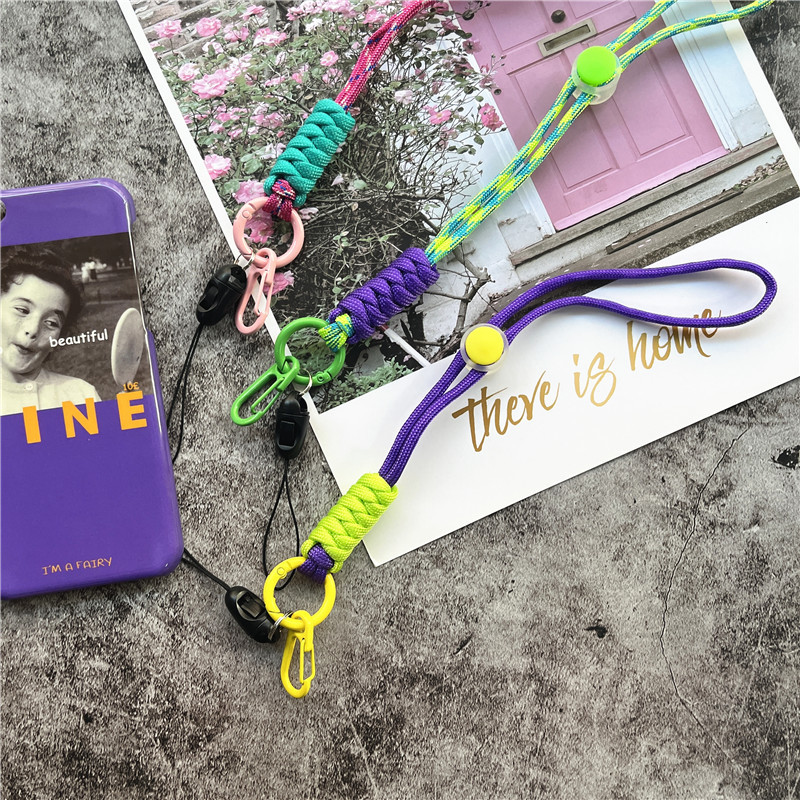 Телефонни бижута Контрастни цветове Каишка за мобилен телефон Weave Каишка за ключодържател Анти-загубена каишка за китка за верижка за телефон Аксесоари