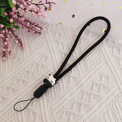 Обикновено ремък за мобилен телефон, ремък за камера, ключ, ключ, каишка за китка, ремък за ръка, черна котка, лапа, ремък за мобилен телефон, черно въже