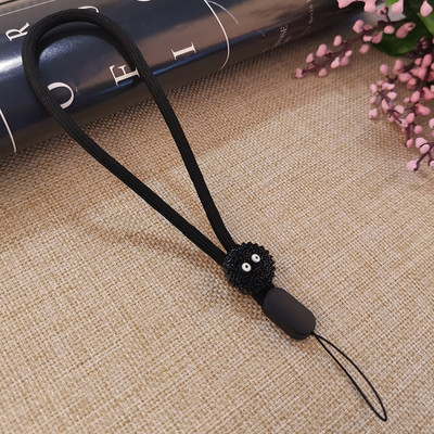Обикновено ремък за мобилен телефон, ремък за камера, ключ, ключ, каишка за китка, ремък за ръка, черна котка, лапа, ремък за мобилен телефон, черно въже