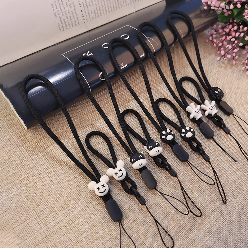 Обикновено ремък за мобилен телефон, ремък за камера, ключ, ключ, каишка за китка, ремък за ръка, черна котка, лапа, ремък за мобилен телефон, черно въже