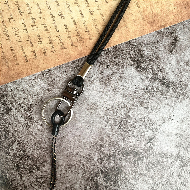 Naujo stiliaus pinti dirželiai raktams dirželiai Mobilūs raktų pakabukai kaklo dirželiai Aukštos kokybės odinė virvė Mobiliųjų telefonų grandinėlių dirželiai