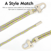 Луксозно 160*2,5 см регулируемо въже за кука за ключове за калъф за мобилен телефон Цветно найлоново колие