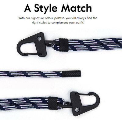 Луксозно 160*2,5 см регулируемо въже за кука за ключове за калъф за мобилен телефон Цветно найлоново колие