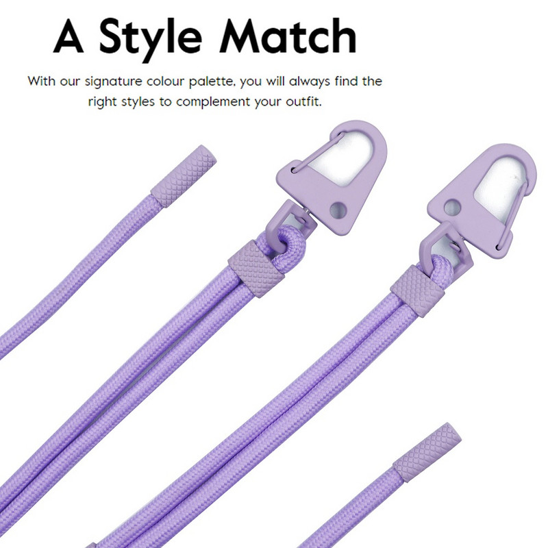 Луксозно 160*2,5 см регулируемо въже за кука за ключове за калъф за мобилен телефон Цветно найлоново колие