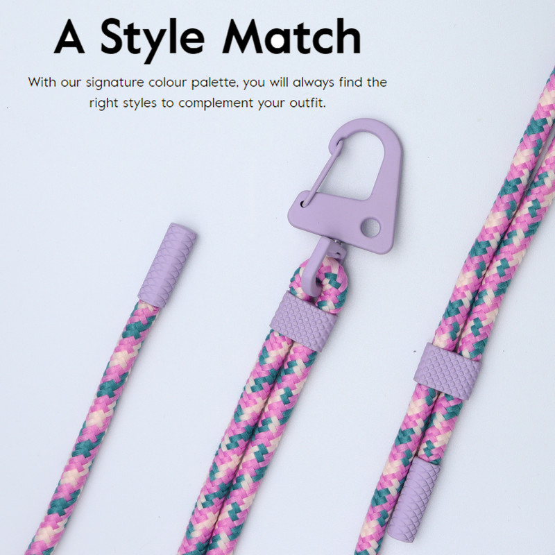Луксозно 160*2,5 см регулируемо въже за кука за ключове за калъф за мобилен телефон Цветно найлоново колие