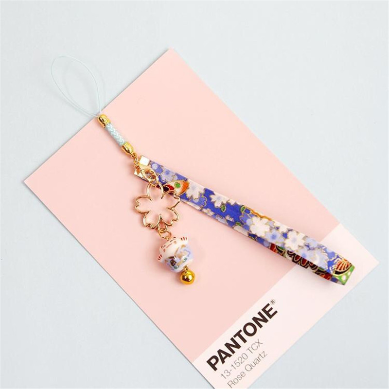 Kawaii каишки за мобилен телефон Чар Lucky Cat Ключодържател Връзка за iPhone Къса каишка за мобилен телефон Въже Въжета Сладка мобилна висулка