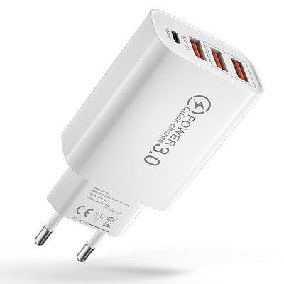 60W USB C punjač Brzo punjenje Quick Charge 3.0 Punjač za mobilni telefon Tip C adapter za iPhone 14 13 Xiaomi 12 Samsung Huawei