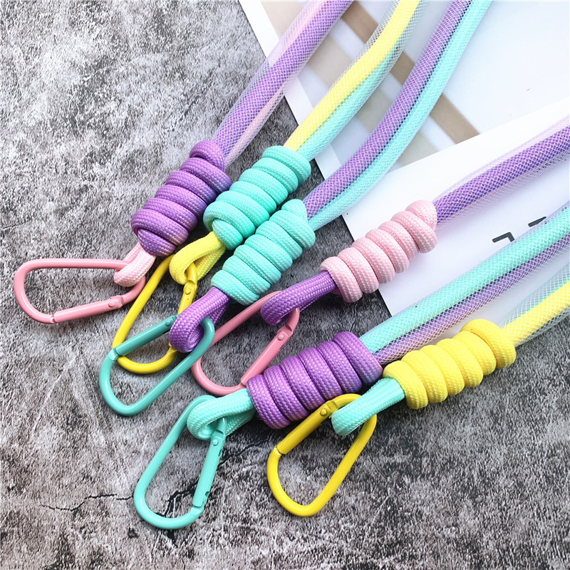 Връзка за телефон Charm Мрежа Дълга връзка Ключодържател Цветове Каишка за чанта Луксозен надстройка Ключодържател Каишки Landyard и каишки за мобилен телефон