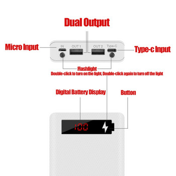 L8 LCD Οθόνη 18650 Battery Holder Batteries Case Storage Box DIY 8x18650 Rechargeable Battery DIY Power Bank Box
