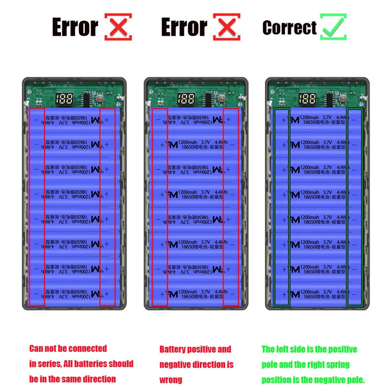 L8 LCD дисплей 18650 Държач за батерия Калъф за батерии Кутия за съхранение Направи си сам 8x18650 акумулаторна батерия Направи си сам кутия за захранване