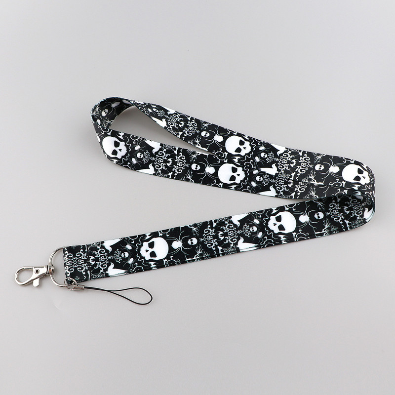 Череп Каишка за врата Каишка за ключ Лична карта Фитнес зала Каишки за мобилен телефон USB Държач за значка Направи си сам Каишка за врата Въже за окачване Хелоуин Каишка