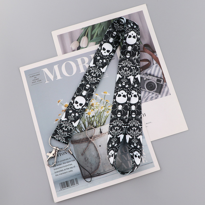 Череп Каишка за врата Каишка за ключ Лична карта Фитнес зала Каишки за мобилен телефон USB Държач за значка Направи си сам Каишка за врата Въже за окачване Хелоуин Каишка