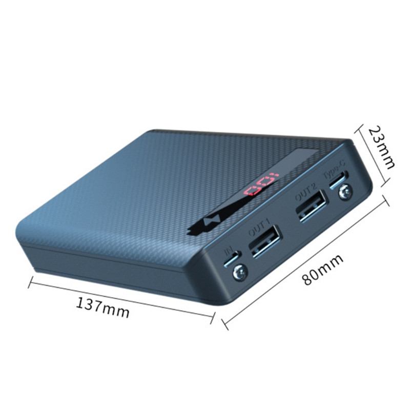 6-слотова отделяща се батерия Power Shell Направи си сам Power Bank Case 18650 Battery Holder Case Dual USB Power Box Power Bank Части за Направи си сам