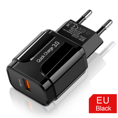 Бързо зареждане 3.0 4.0 USB зарядно устройство Универсално QC 3.0 18W адаптер за бързо зареждане Стенен зарядно устройство за мобилен телефон за iPhone Samsung Xiaomi