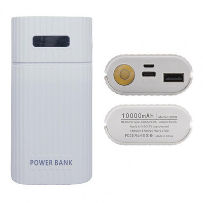 Калъф за захранваща банка за телефон Бързо зареждане без заваряване с дисплей за захранване 2 слота 18650 21700 Калъф за зарядно устройство Направи си сам Кутия