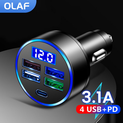 Olaf PD USB зарядно за кола Fast Charging Type C USB Phone Adapter in Car For iPhone 13 Pro Xiaomi Huawei Samsung Car Quick Charger
