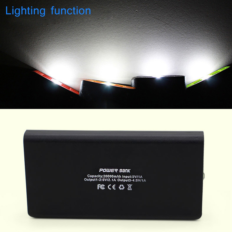 6*18650 батерия Power Bank Калъф LED светлина 4 USB DIY Power Bank Кутия Калъф за съхранение на батерия Държач Зарядно устройство за телефон без батерия