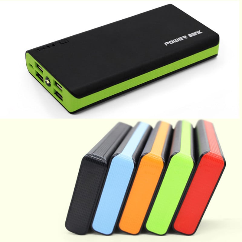 6*18650 батерия Power Bank Калъф LED светлина 4 USB DIY Power Bank Кутия Калъф за съхранение на батерия Държач Зарядно устройство за телефон без батерия