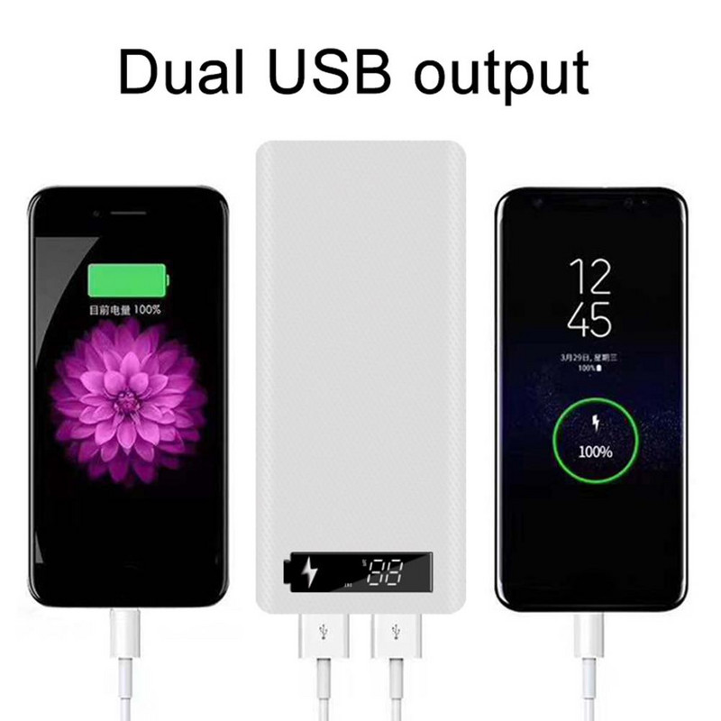Преносим Micro USB Type-C 18650 кутия за батерии LCD Направи си сам Калъф за мобилна захранваща банка
