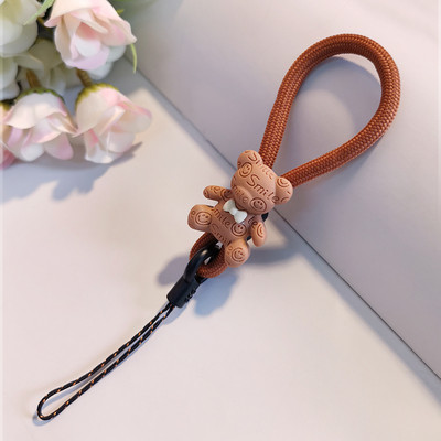 Катарама за пръсти Карикатура Сладко мече Пръстен Късо въже за мобилен телефон Връзка за ключове Лична карта Мобилен телефон Универсално въже за мече