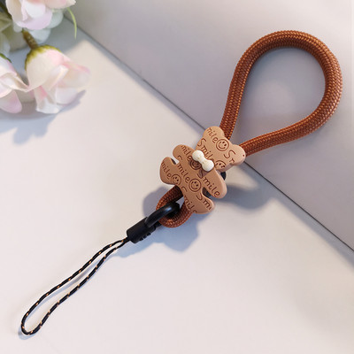 Катарама за пръсти Карикатура Сладко мече Пръстен Късо въже за мобилен телефон Връзка за ключове Лична карта Мобилен телефон Универсално въже за мече