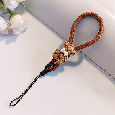 Катарама за пръсти Карикатура Сладко мече Пръстен Късо въже за мобилен телефон Връзка за ключове Лична карта Мобилен телефон Универсално въже за мече