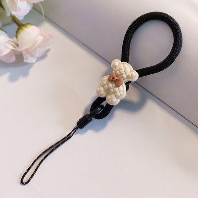 Катарама за пръсти Карикатура Сладко мече Пръстен Късо въже за мобилен телефон Връзка за ключове Лична карта Мобилен телефон Универсално въже за мече