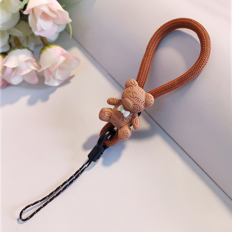 Катарама за пръсти Карикатура Сладко мече Пръстен Късо въже за мобилен телефон Връзка за ключове Лична карта Мобилен телефон Универсално въже за мече