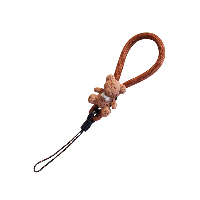 Катарама за пръсти Карикатура Сладко мече Пръстен Късо въже за мобилен телефон Връзка за ключове Лична карта Мобилен телефон Универсално въже за мече