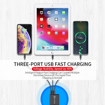 Elough Quick Charger 3.0 USB Charger for iPhone 12 13 Xiaomi poco x3 LED Digital Display Fast Charging 5 USB Charger Phone Wall