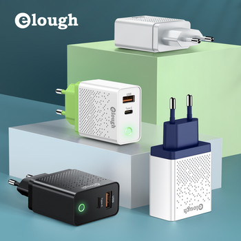 Elough Quick Charger 3.0 USB Charger for iPhone 12 13 Xiaomi poco x3 LED Digital Display Fast Charging 5 USB Charger Phone Wall