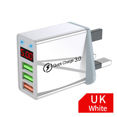 Elough Quick Charger 3.0 USB зарядно за iPhone 12 13 Xiaomi poco x3 LED цифров дисплей Бързо зареждане 5 USB стенно зарядно за телефон