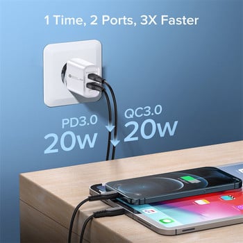 Maerknon PD 20W USB Charger Quick Charge QC 3.0 Fast Phone Charger Wall Charge Adapter Για iPhone 13 12 Pro iPad Huawei Xiaomi Samsung